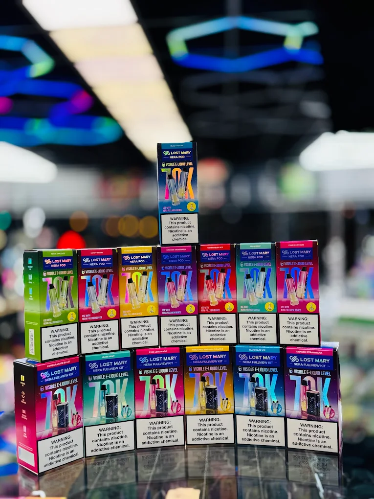 Lost Mary Nera 7K disposable vapes display at EZ Smoke House Hampton VA